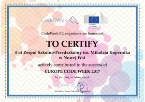 Certyfikat code week